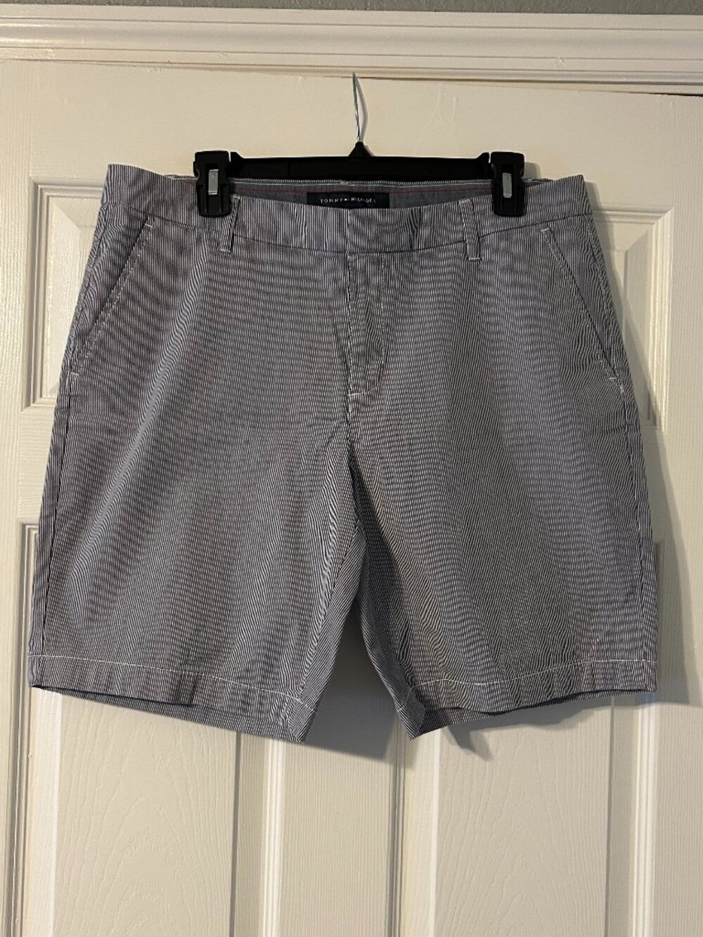 Women's, Tommy Hilfiger, Medium Rise, Blue & White Striped, Shorts, Size 12